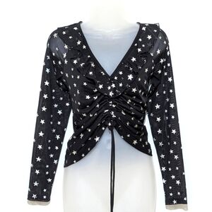 Ultra Flirt | Micro Mesh | Stars | Ruffles | V Neck| Celestial | Bohemian| Chic